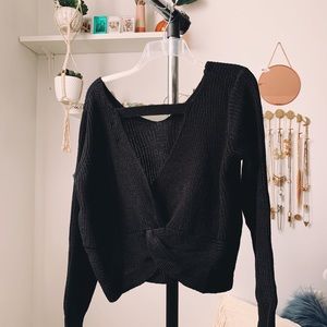 Twisted / Open Back Black Sweater NWOT